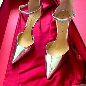 Tamara Mellon Silver Gladiator Heels. 39 1/2. Fits a 9 also.